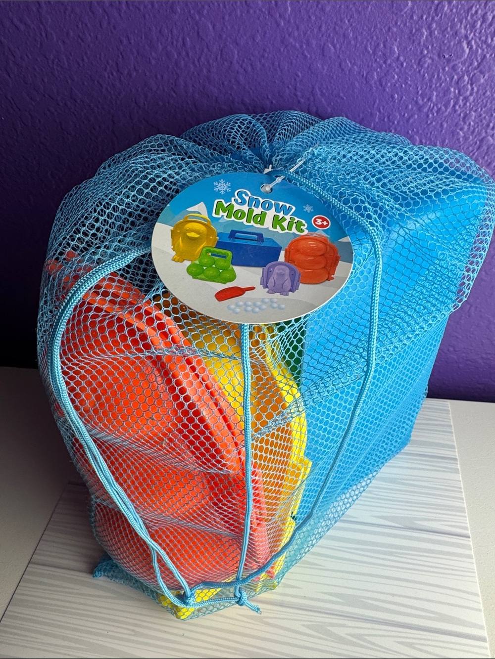 for Kids - Blue Mesh Bag with Orange & Yellow Molds